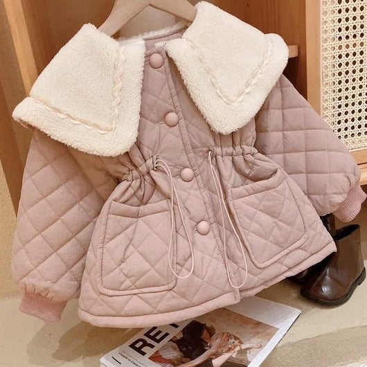 Abrigo Acolchado de Algodón y Terciopelo para Niñas - Image 8