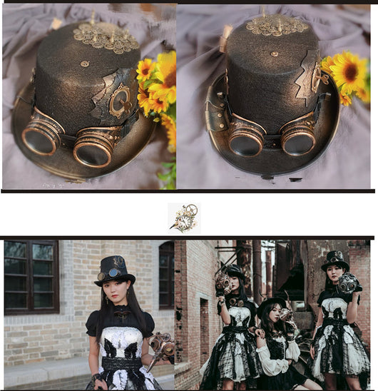 Gafas Steampunk Lolita Desmontables con Engranajes de Metal y Cuero - Image 8