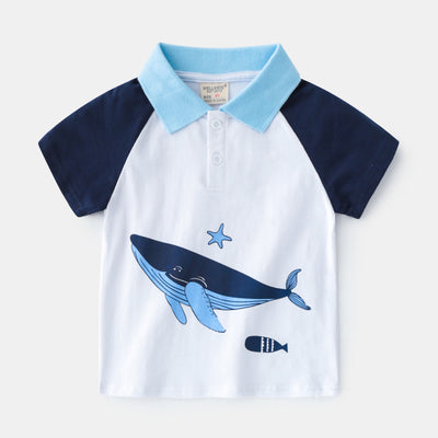 Camiseta Infantil Casual Cuello Solapa Manga Corta Slim - Image 6