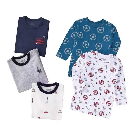 Pack de 5 Camisetas Infantiles Manga Larga Estampado Otoño Multicolor - Image 16