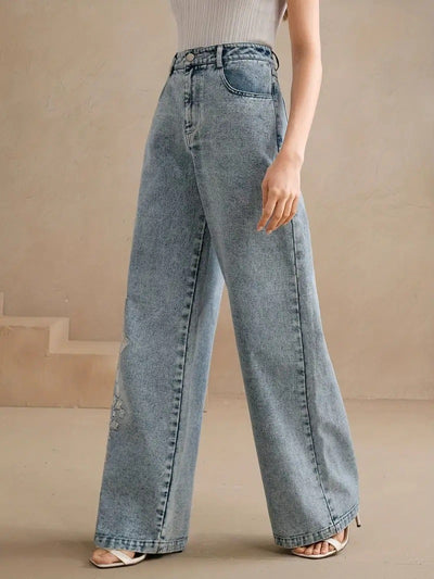 Pantalones Vaqueros Stretch Bordados para Talla Grande - Image 8