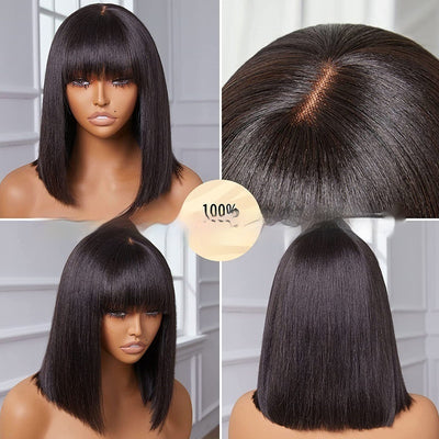 Peluca Frontal de Encaje con Cabello Humano Real Bobo - Image 3