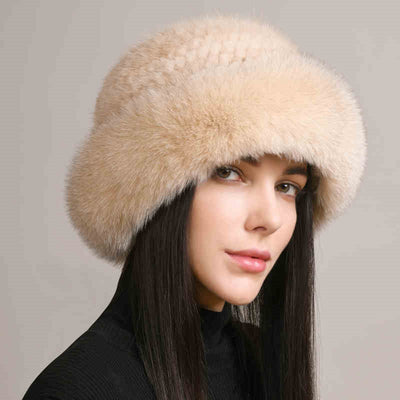 Gorro de Visón Trenzado para Mujer - Abrigo Elegante de Invierno - Image 9