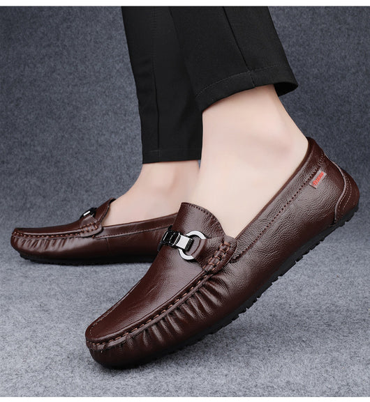 Zapatos Casuales de Cuero con Suela Flexible y Transpirables para Hombre - Image 11