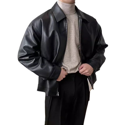 Chaqueta de Cuero para Motociclista Estilo Baseball - Image 5