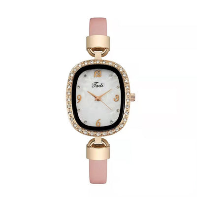 Conjunto Reloj Pulsera Mujer Cuarzo con Cinturón Mármol y Cristales - Image 7