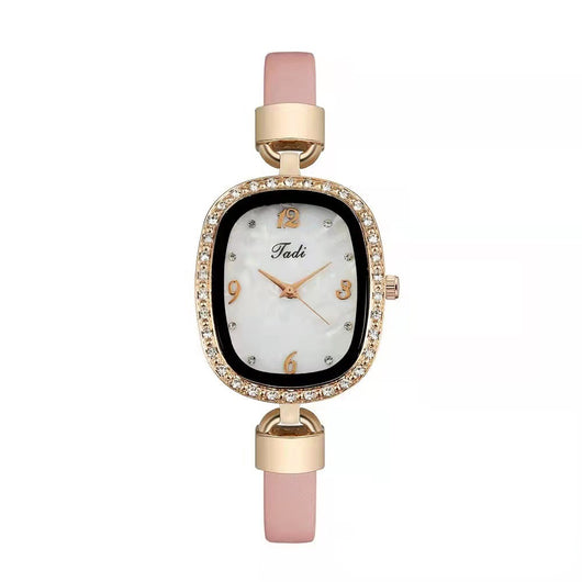 Conjunto Reloj Pulsera Mujer Cuarzo con Cinturón Mármol y Cristales - Image 7