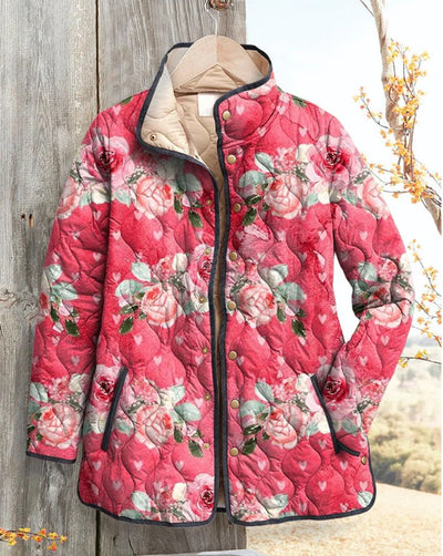 Chaqueta Acolchada para Mujer con Estampado Floral Digital - Image 7