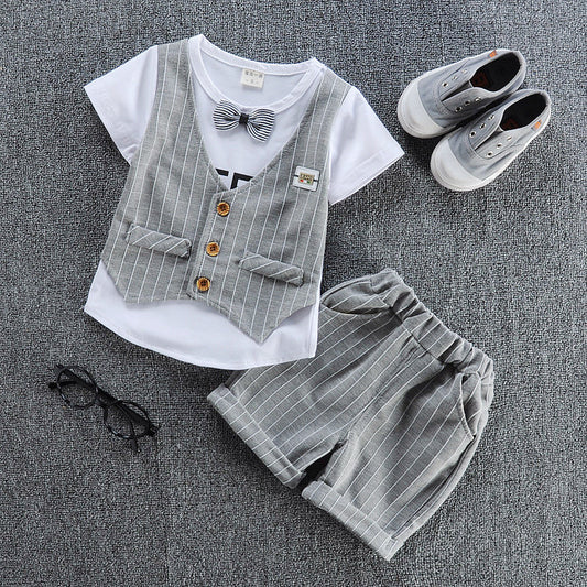 Traje Infantil de Verano con Chaleco de Manga Corta
