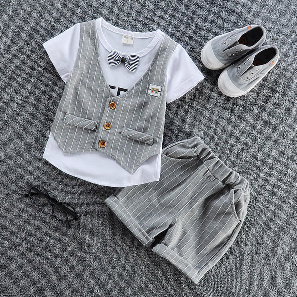 Traje Infantil de Verano con Chaleco de Manga Corta