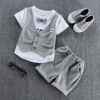 Traje Infantil de Verano con Chaleco de Manga Corta