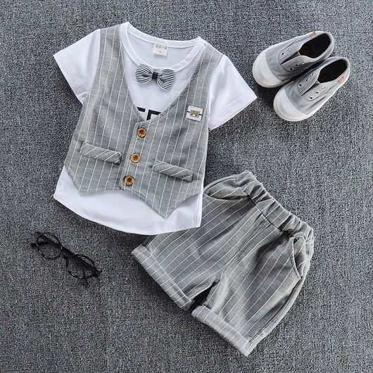 Traje Infantil de Verano con Chaleco de Manga Corta