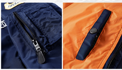 Chaqueta Piloto Hombre Coreana con Bordado de Béisbol - Image 13