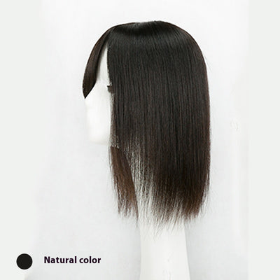 Flequillo Postizo de Cabello Natural Capas Finas Peluca Recta Negra - Image 16