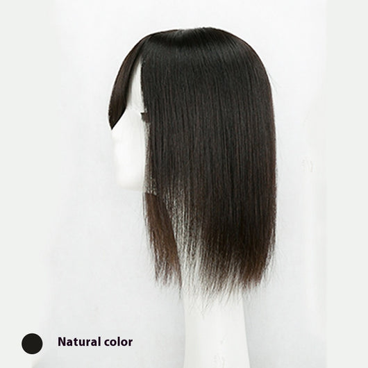Flequillo Postizo de Cabello Natural Capas Finas Peluca Recta Negra - Image 16