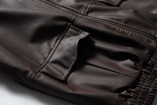 Chaqueta de Cuero para Motociclista - Estilo Clásico Masculino - Image 8