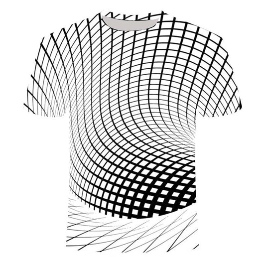 Playera Pareja Estampado 3D Líneas Creativas Unisex - Image 14
