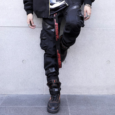 Pantalones de Trabajo Casual Hip Hop Four Seasons con Bolsillos y Cierre Velcro - Corte Holgado Coreano para Hombre - Image 3