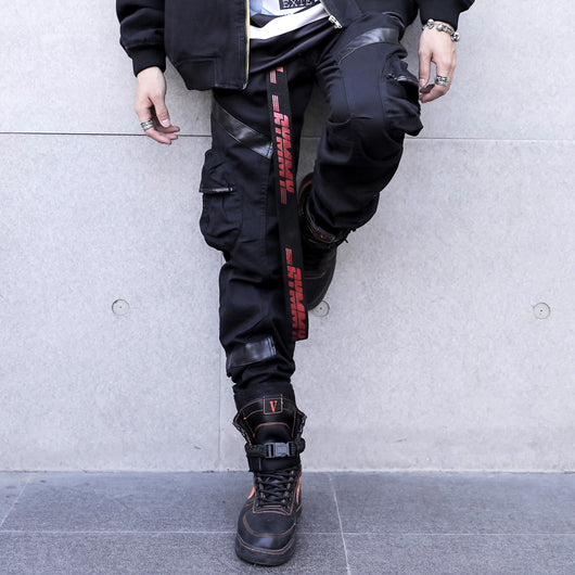 Pantalones de Trabajo Casual Hip Hop Four Seasons con Bolsillos y Cierre Velcro - Corte Holgado Coreano para Hombre - Image 3