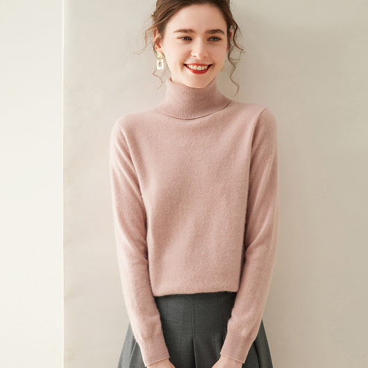 Suéter Cuello Alto de Cachemira Pura para Mujer - Image 12
