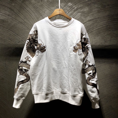 Sudadera de cuello redondo para hombre con bordado y mangas dobles - Image 9