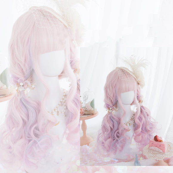 Peluca Larga Rizada Estilo Harajuku - Cabello Sintético Suave