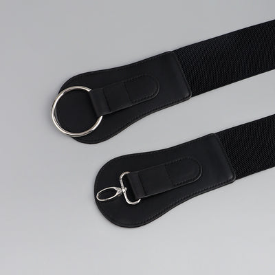 Cinturón Elástico PU Otoño Invierno para Mujer - Café y Negro Elegante - Image 10