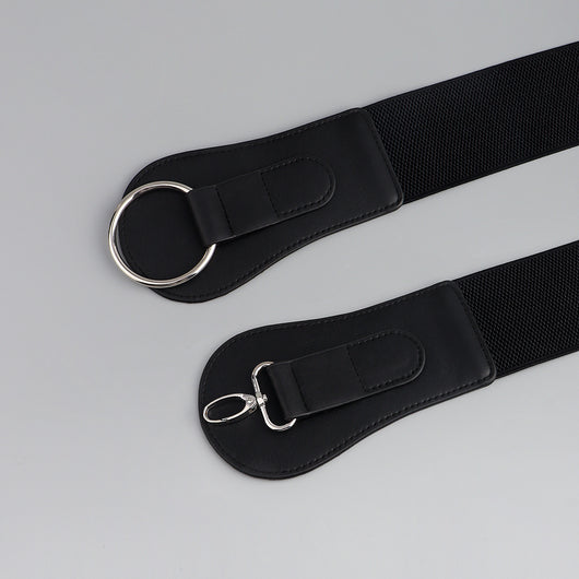 Cinturón Elástico PU Otoño Invierno para Mujer - Café y Negro Elegante - Image 10
