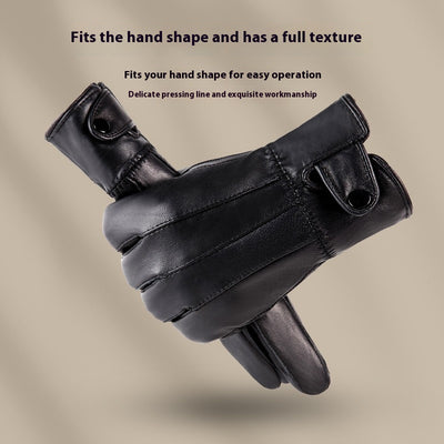 Guantes de Cuero Genuino Unisex con Forro Polar para Otoño e Invierno - Image 4