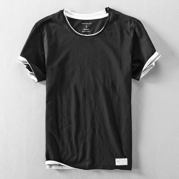 Camiseta Hombre Algodón Slub Verano Casual Ligera