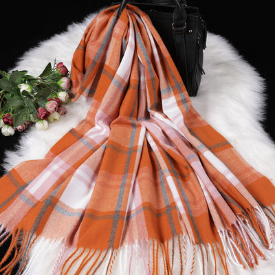 Bufanda de Cachemira Cuadros Británica Doble Faz para Mujer 200x70cm - Image 80