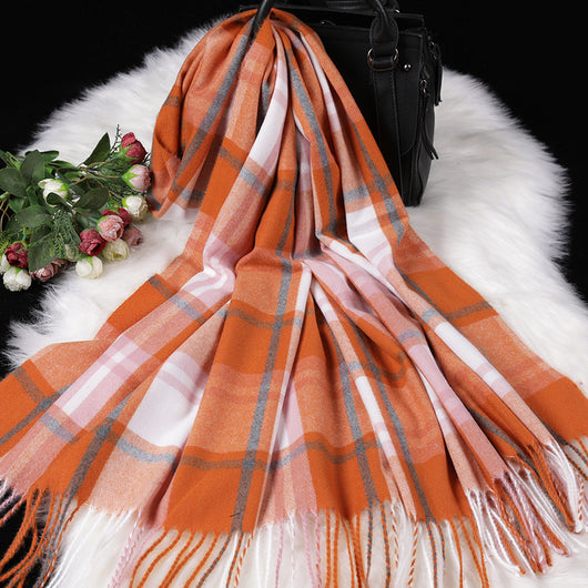 Bufanda de Cachemira Cuadros Británica Doble Faz para Mujer 200x70cm - Image 80