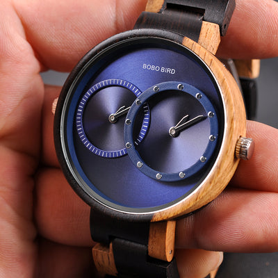 Reloj de Madera BOBO BIRD para Hombre - Doble Zona Horaria - Image 7