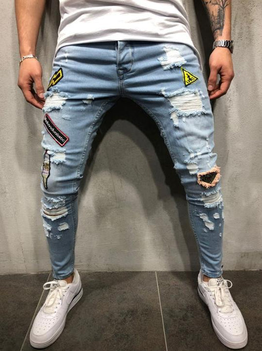 Jeans Azules Rotos con Logo - Image 4