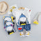 Shark Print Short Set - Fresh Korean Design for Summer