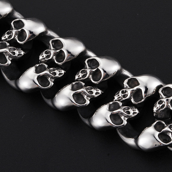 Pulsera de calavera con estilo punk para hombre
