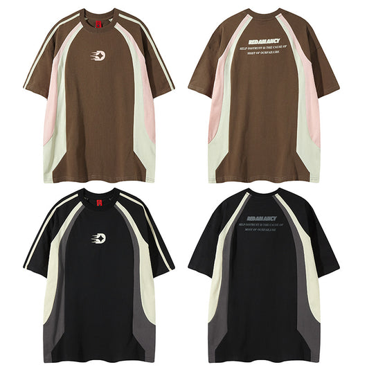 Playera Retro de Patchwork para Hombre - Diseño Casual y Deportivo - Image 7