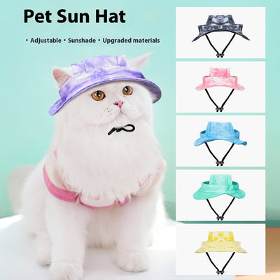 Sombrero Cubo Protector Solar para Mascotas con Correa Ajustable