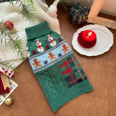 Suéter Navideño para Mascotas - Diseño Muñeco de Nieve y Jengibre - Image 19