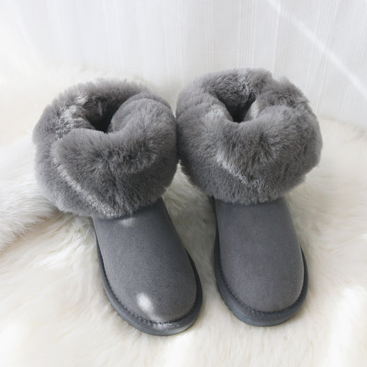 Botas de Nieve Caña Media para Mujer con Forro de Lana de Oveja - Image 13