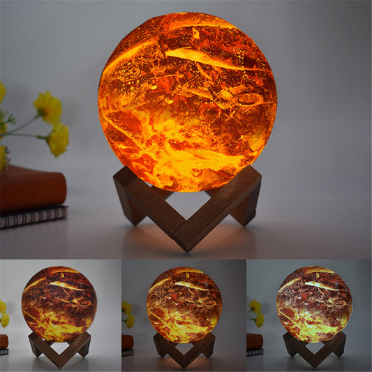 Lámpara LED 3D con Efecto Llama Pintada