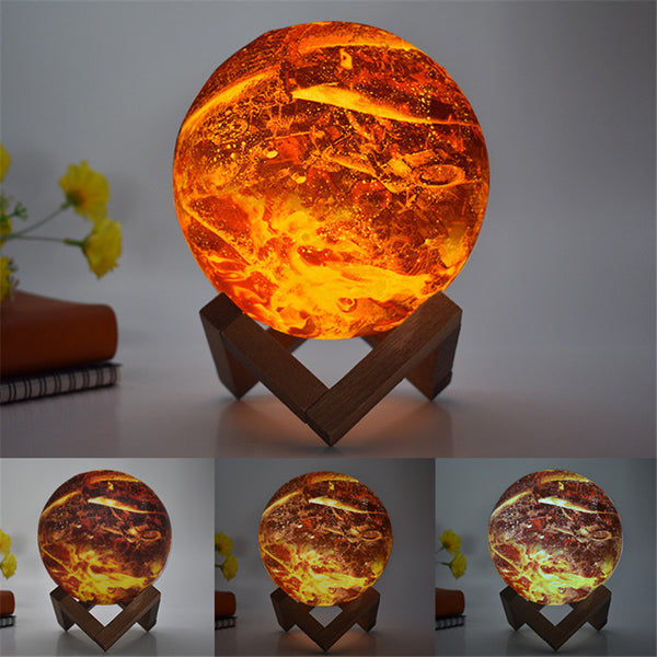 Lámpara LED 3D con Efecto Llama Pintada