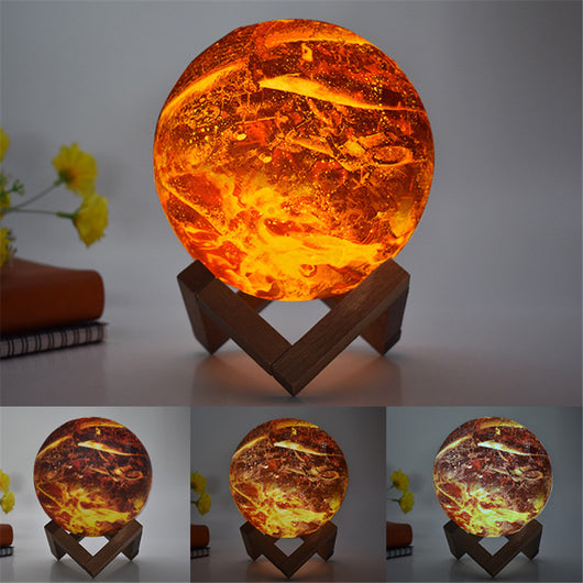 Lámpara LED 3D con Efecto Llama Pintada
