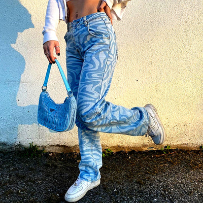 Pantalones Rectos Estampados Oversize para Mujer - Image 2