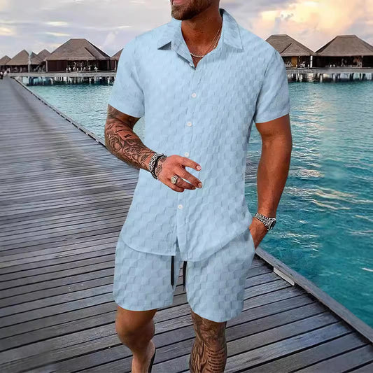 Camisa Casual de Fibra Química - Traje Versátil para Hombre