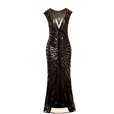Vestido Largo Fiesta con Borde Sirena y Lentejuelas Brillantes - Image 10