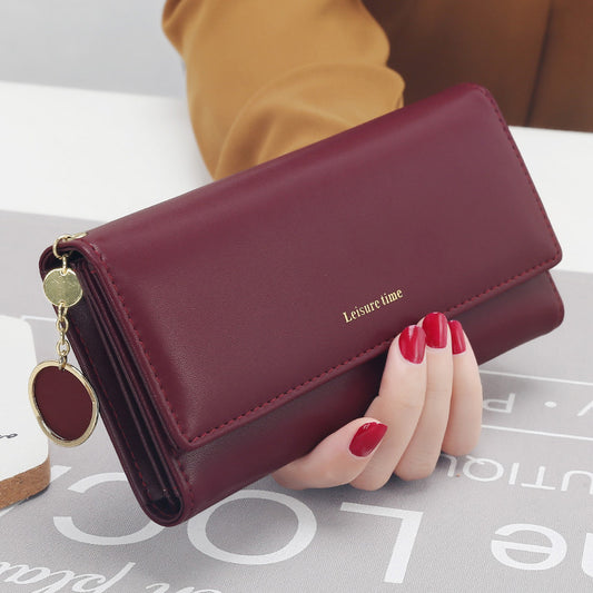 Cartera Larga para Mujer con Colgante - Diseño Japonés y Coreano Multifunción