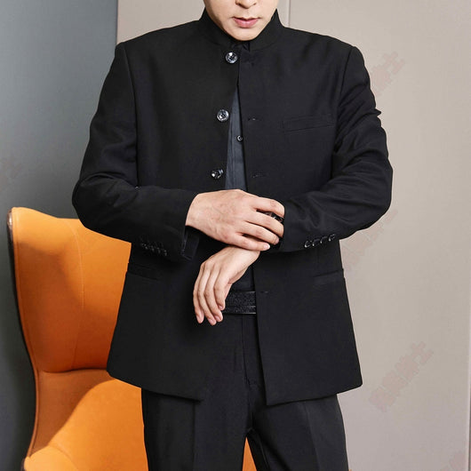 Saco Slim Fit Primavera-Otoño con Inspiración Oriental - Image 13