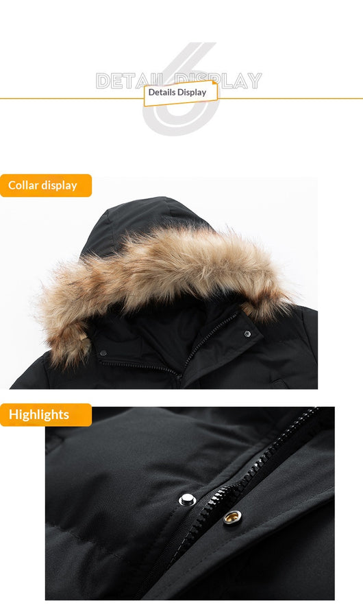 Abrigo Largo para Invierno con Cuello de Pelaje Acolchado - Image 11