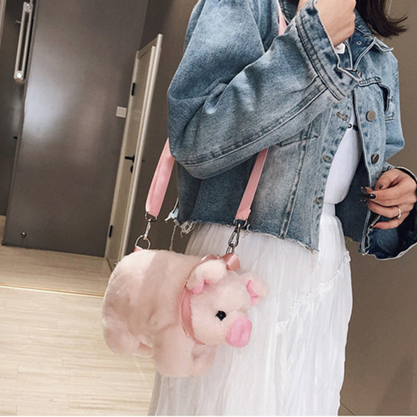 Bolso de Hombro Personalizado con Diseño de Cerdo para Mujer